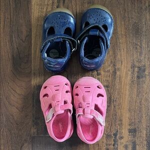 Stride Rite Navy and Pink Baby Girls Infant Shoes